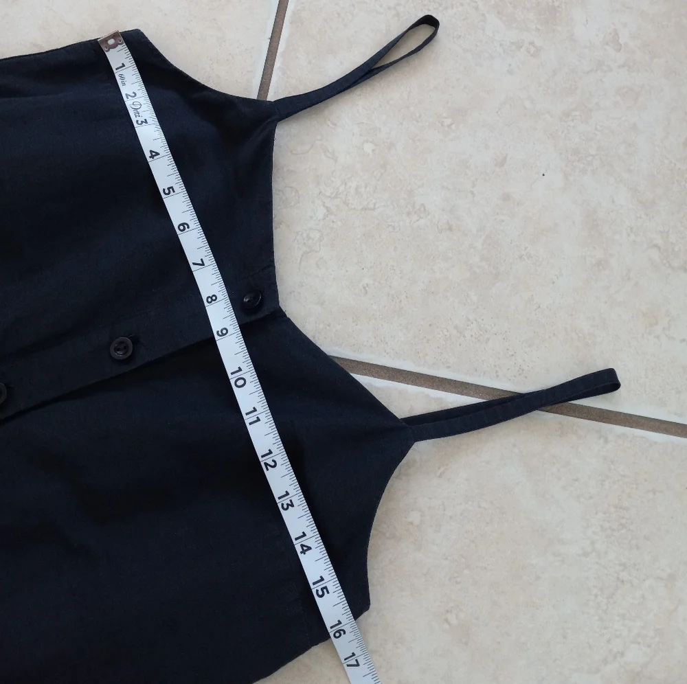 COS Linen Belted Wide Leg Jumpsuit Black 4